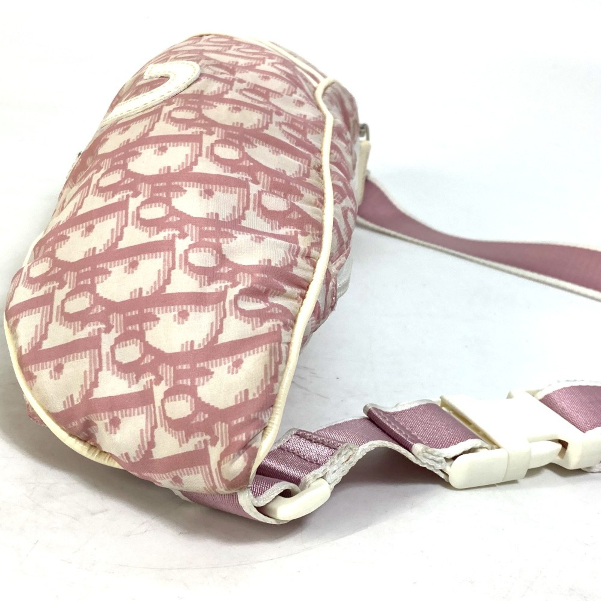 CHRISTIAN DIOR Shoulder Bag waist pouch bag body bag pink White