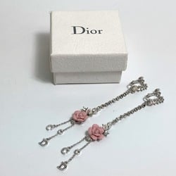 CHRISTIAN DIOR Flower Rose Accessories Earrings Silver