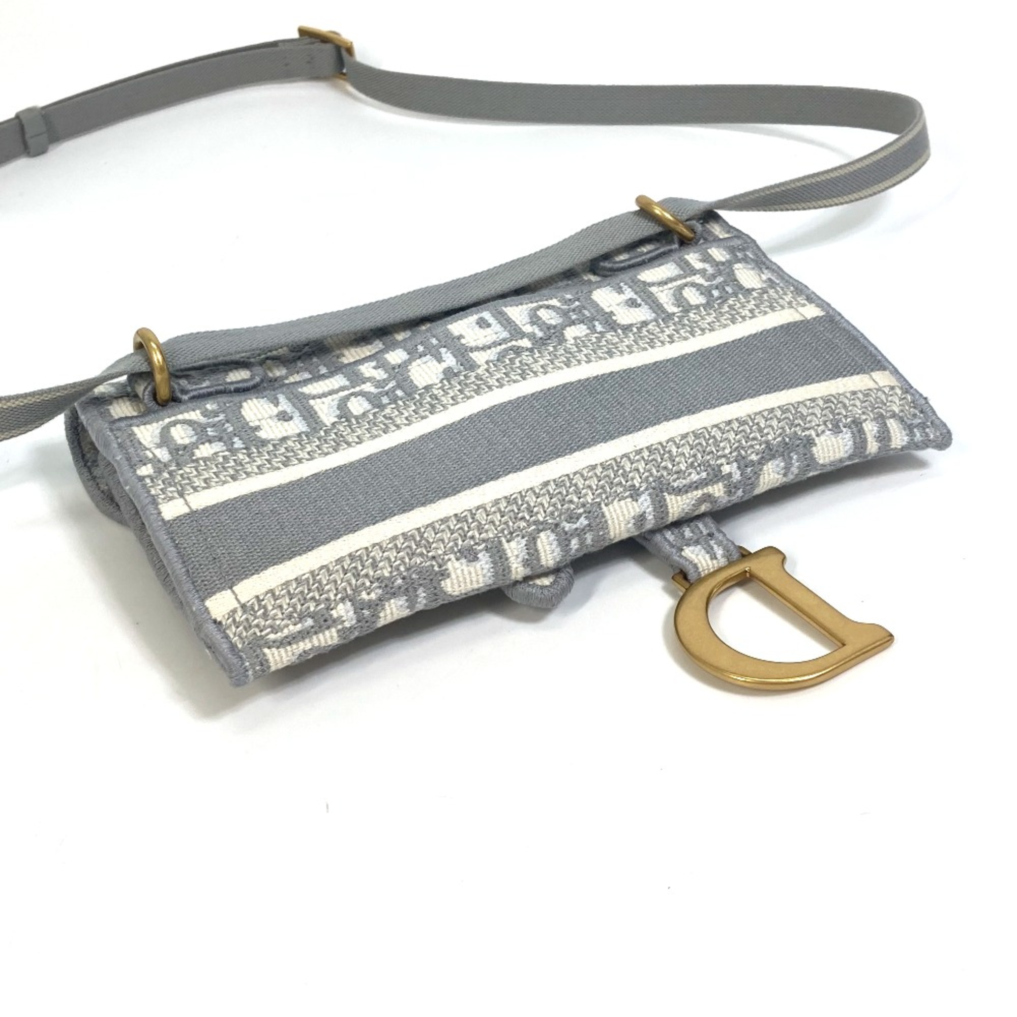 CHRISTIAN DIOR Oblique Embroidery Waist Pouch gray