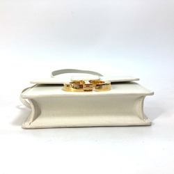 Christian CHRISTIAN DIOR CDHardware Pochette Crossbody pouch Shoulder Bag White Gold