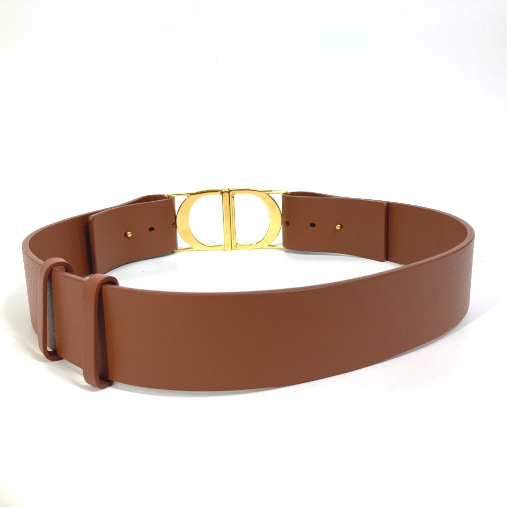 CHRISTIAN DIOR CD logo CD buckle belt Brown GoldHardware