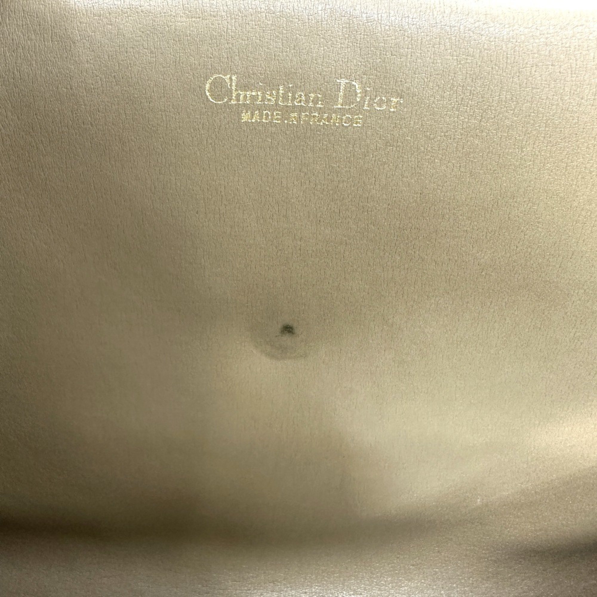 Christian CHRISTIAN DIOR Logo honeycomb chain bag Shoulder Bag Beige