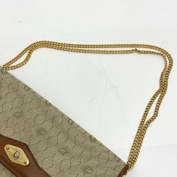 Christian CHRISTIAN DIOR Logo honeycomb chain bag Shoulder Bag Beige