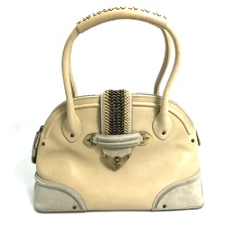 CHRISTIAN DIOR bag bowling Hand Bag Yellow Beige Based