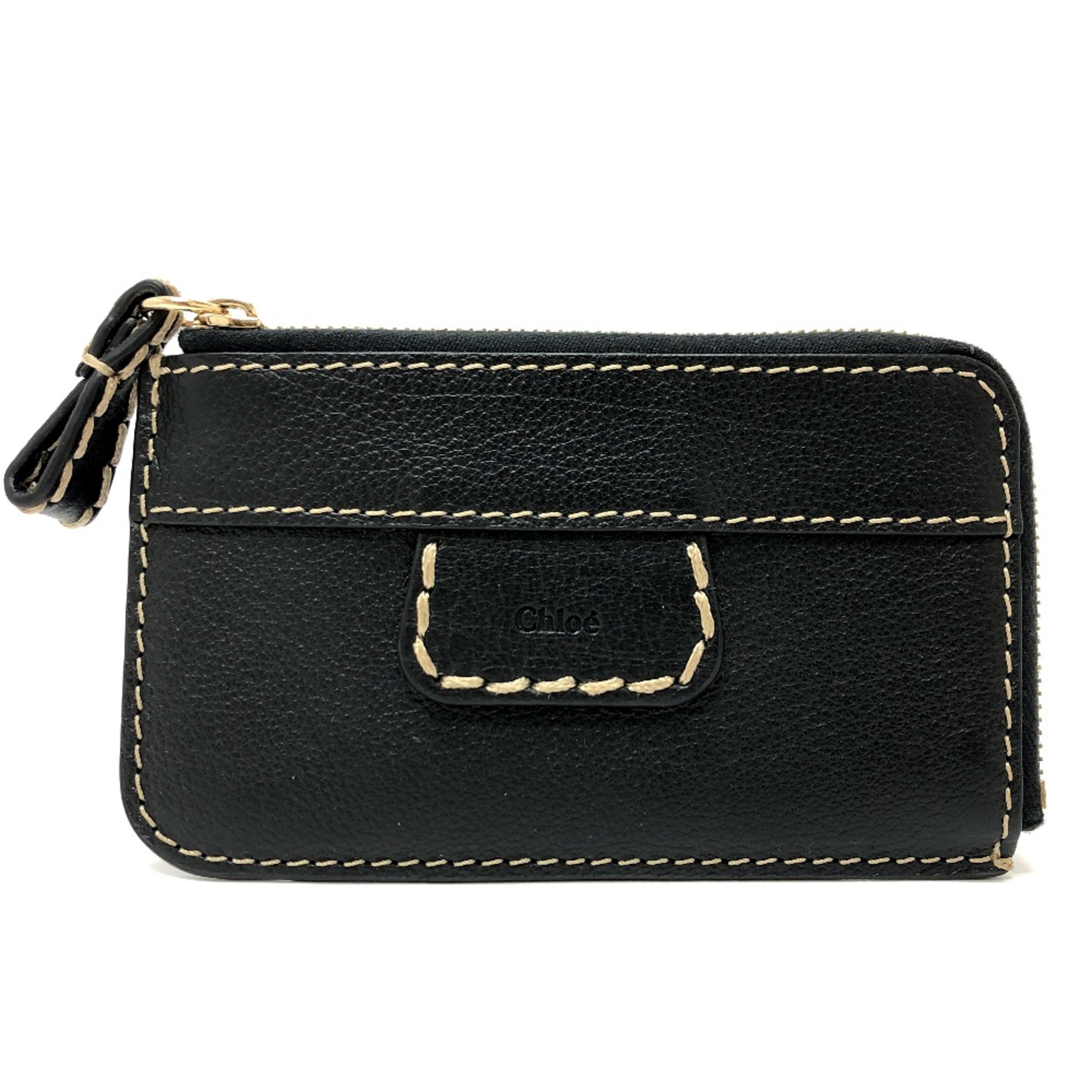 Chloe Pass case Card Case Black GoldHardware