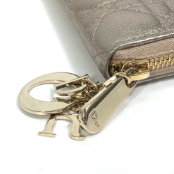 CHRISTIAN DIOR S0007OWEC_M10L Cannage LADY CHRISTIAN DIOR LADY DIOR VOYAGEUR Zip Around Long Wallet Gold