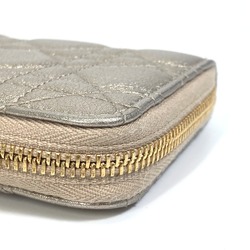 CHRISTIAN DIOR S0007OWEC_M10L Cannage LADY CHRISTIAN DIOR LADY DIOR VOYAGEUR Zip Around Long Wallet Gold