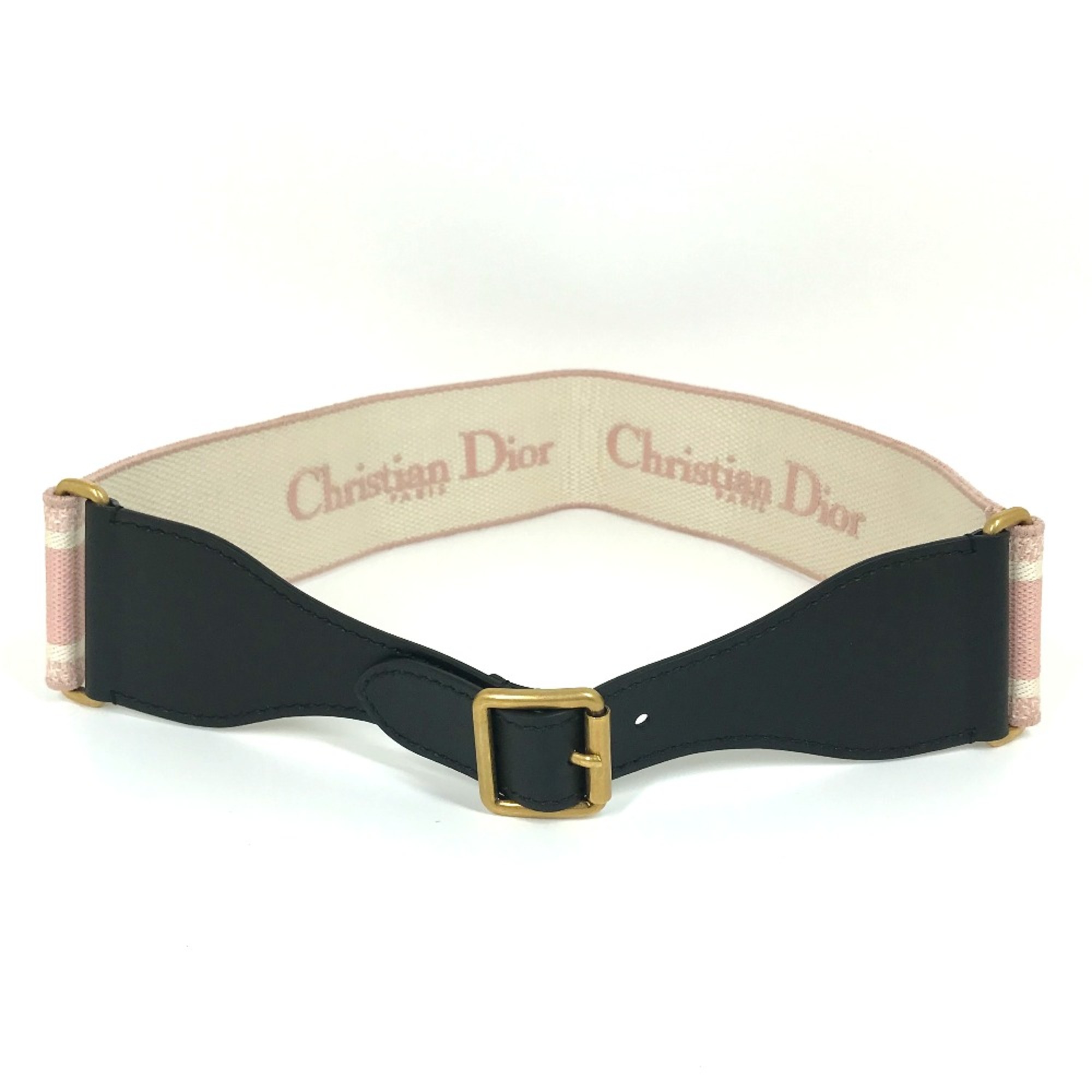 CHRISTIAN DIOR Embroidery Thick belt wide belt pink