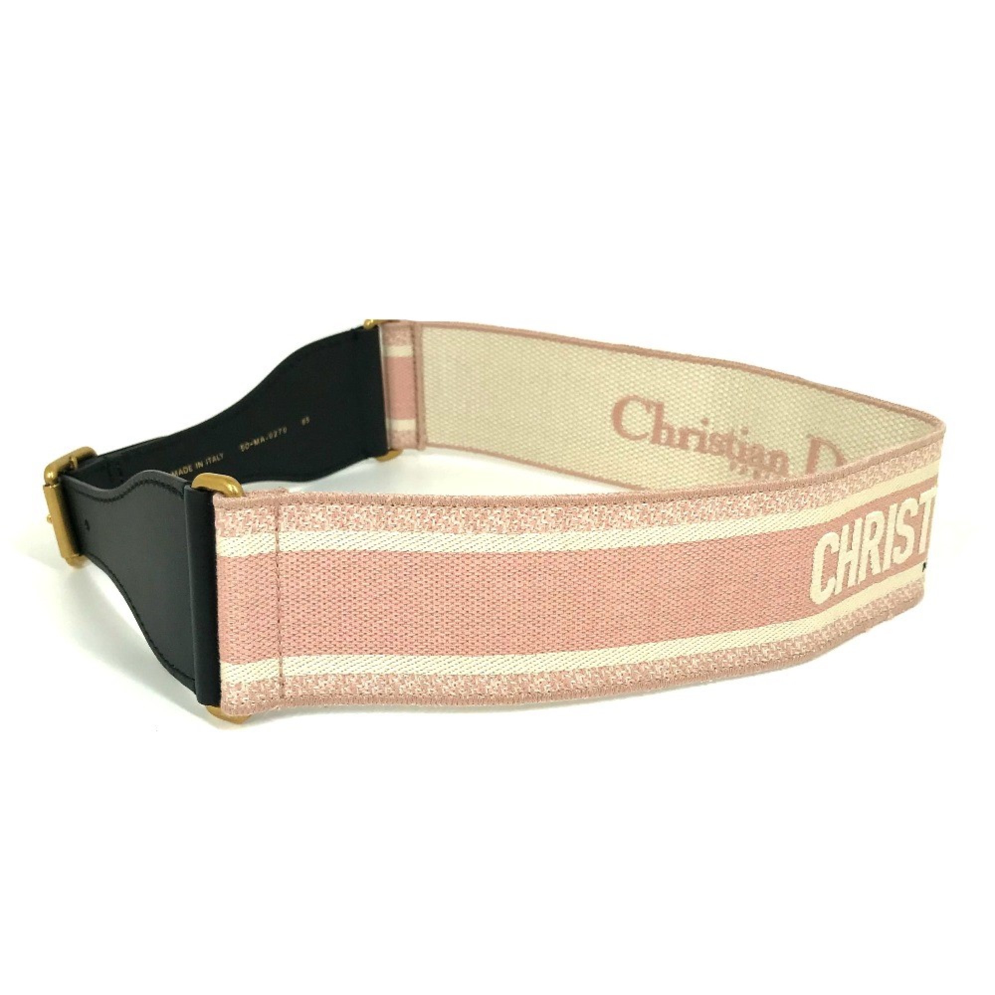 CHRISTIAN DIOR Embroidery Thick belt wide belt pink