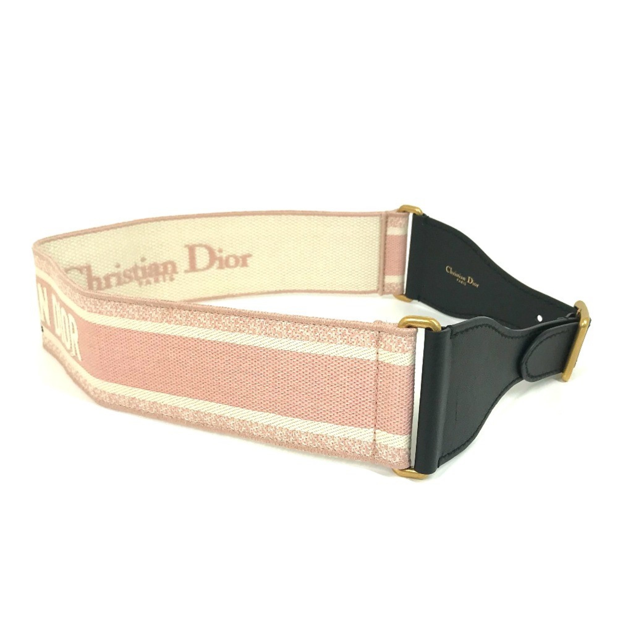 CHRISTIAN DIOR Embroidery Thick belt wide belt pink