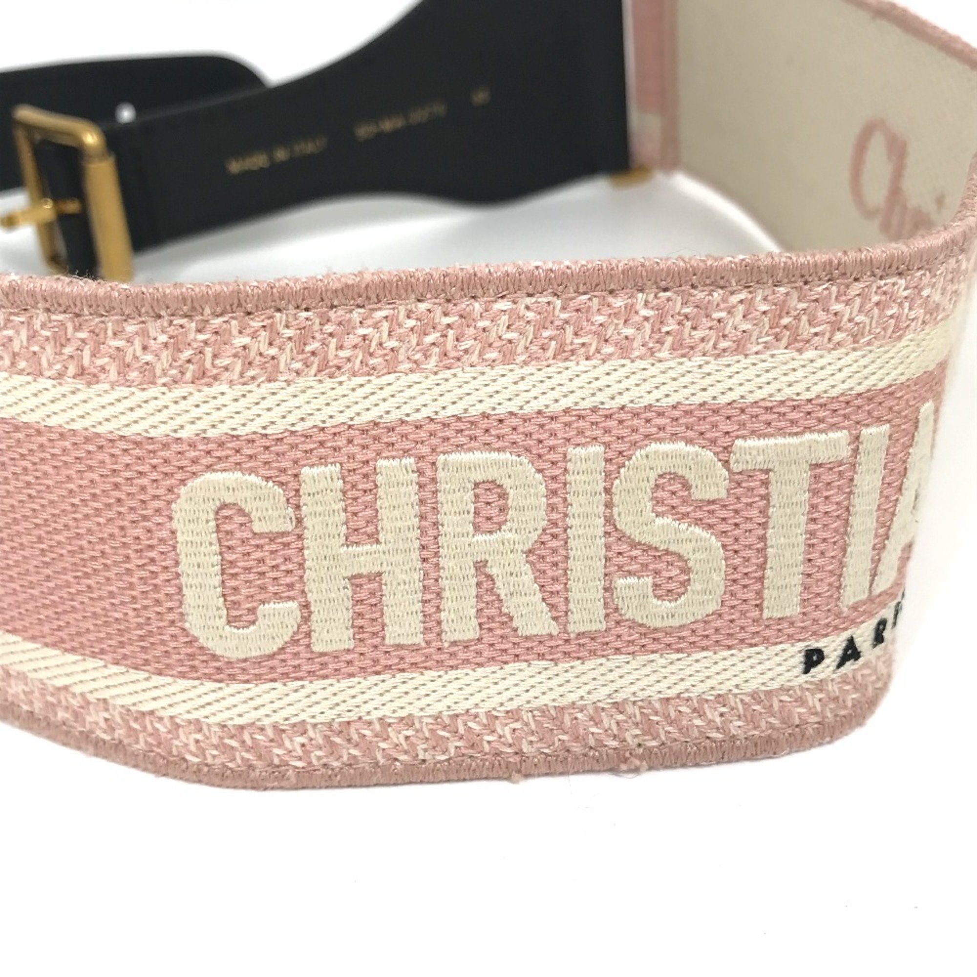 CHRISTIAN DIOR Embroidery Thick belt wide belt pink