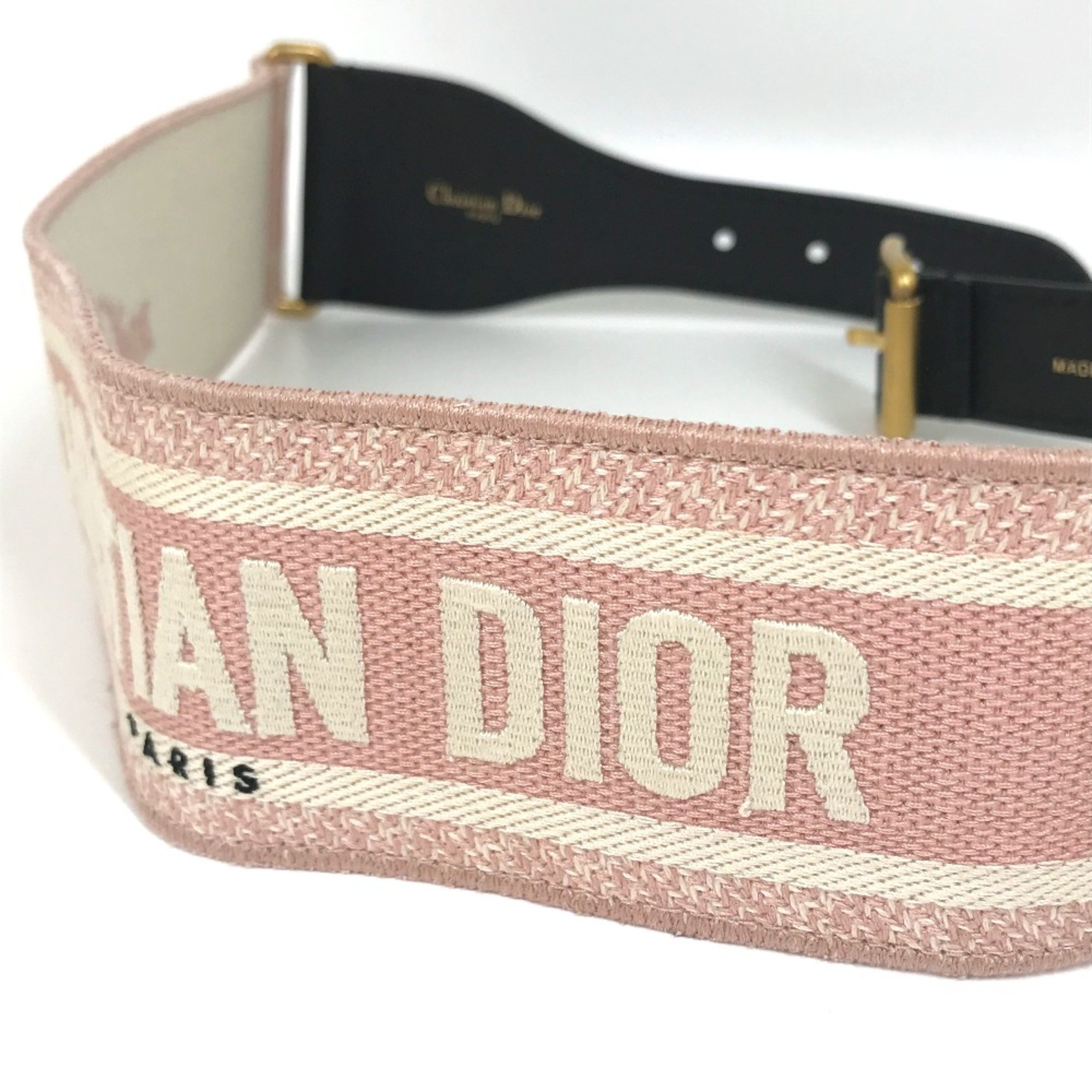 CHRISTIAN DIOR Embroidery Thick belt wide belt pink