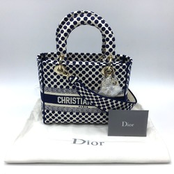 Christian CHRISTIAN DIOR Lady CHRISTIAN DIOR Delight Bag 2WAY medium bag Hand Bag Blue Based x White