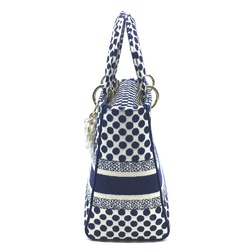 Christian CHRISTIAN DIOR Lady CHRISTIAN DIOR Delight Bag 2WAY medium bag Hand Bag Blue Based x White