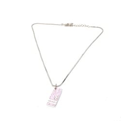 CHRISTIAN DIOR Trotter Pendant Necklace Silver /Pink