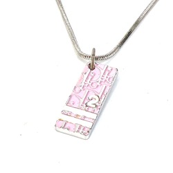 CHRISTIAN DIOR Trotter Pendant Necklace Silver /Pink