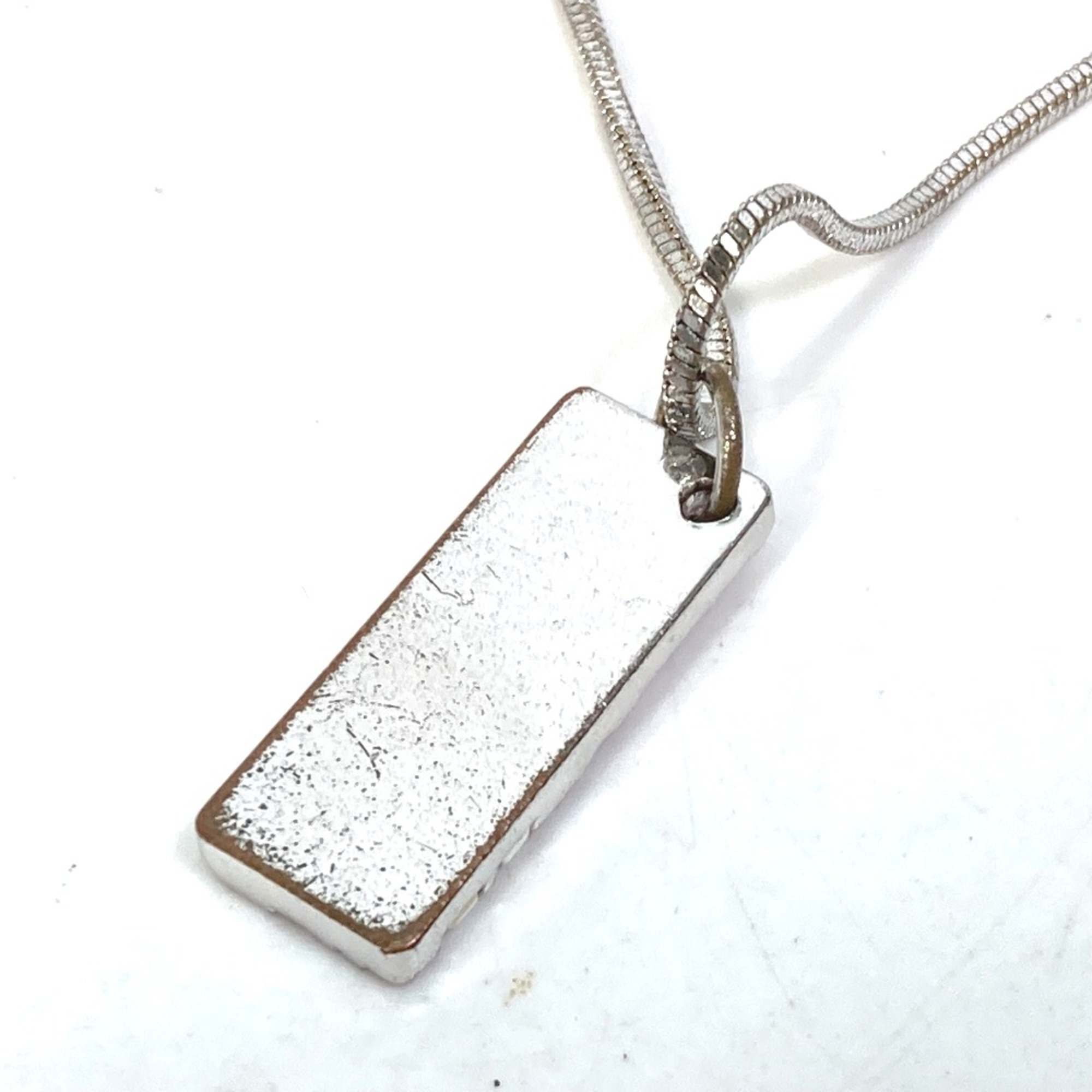 CHRISTIAN DIOR Trotter Pendant Necklace Silver /Pink