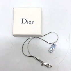 CHRISTIAN DIOR Trotter Pendant Necklace Silver x Blue