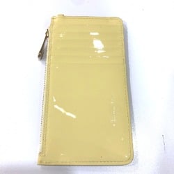 CHRISTIAN DIOR Cannage patent coin purse Beige GoldHardware