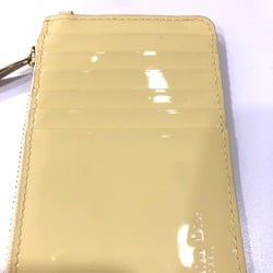 CHRISTIAN DIOR Cannage patent coin purse Beige GoldHardware