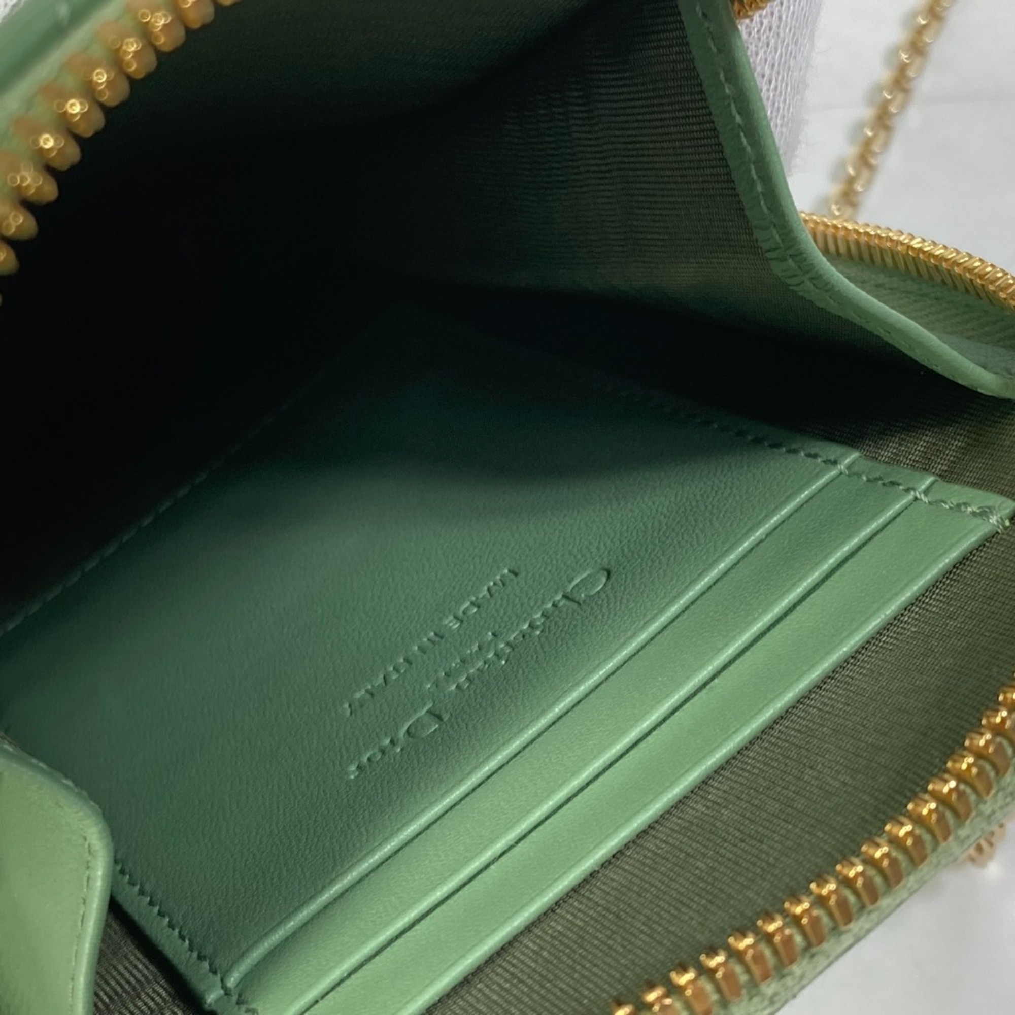 Christian CHRISTIAN DIOR S0872ONMJ_M59H Cannage phone case Chain 3WAY bag Shoulder Bag Green