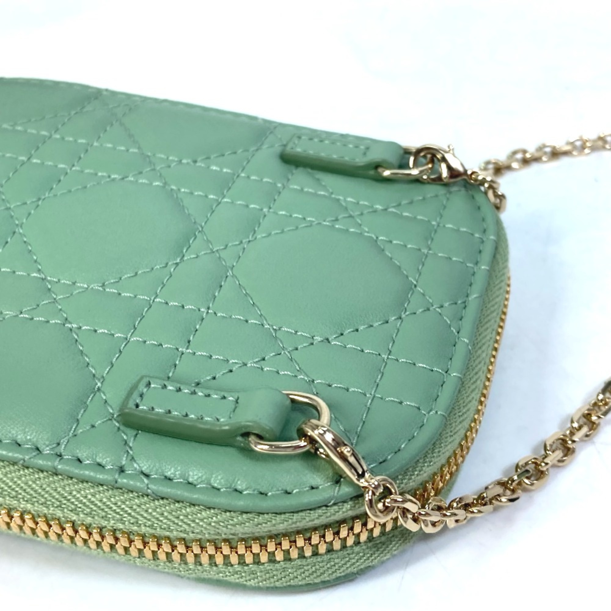 Christian CHRISTIAN DIOR S0872ONMJ_M59H Cannage phone case Chain 3WAY bag Shoulder Bag Green