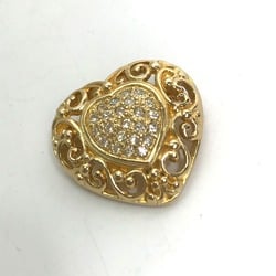 Christian CHRISTIAN DIOR heart Accessories Brooch Gold