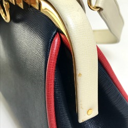 Christian CHRISTIAN DIOR Tricolor Vintage Bag 2WAYShoulder Bag Hand Bag Navy x WhiteBased x Red GoldHardware