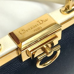 Christian CHRISTIAN DIOR Tricolor Vintage Bag 2WAYShoulder Bag Hand Bag Navy x WhiteBased x Red GoldHardware