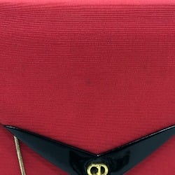 Christian CHRISTIAN DIOR Trotter Chain Shoulder Bag Red GoldHardware