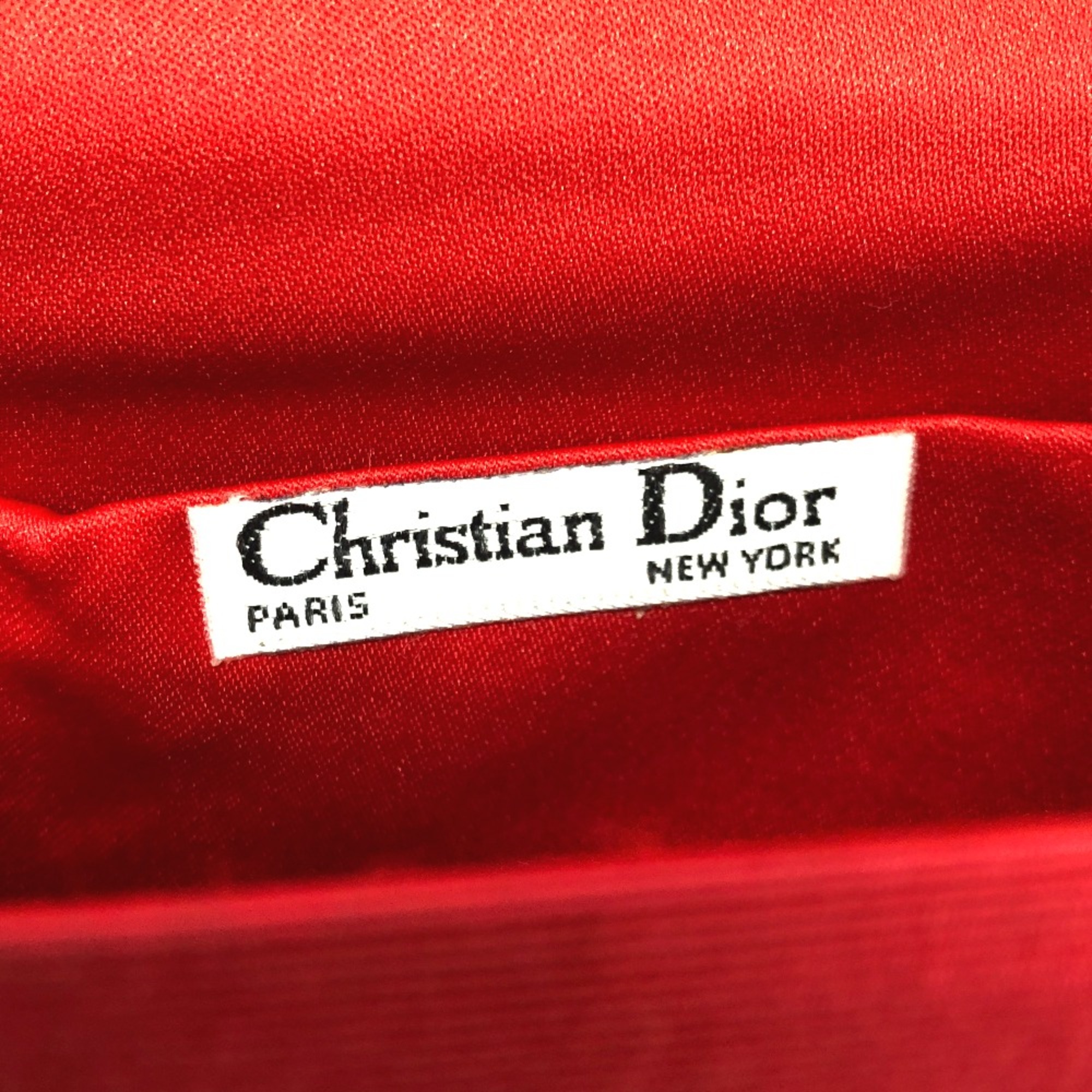 Christian CHRISTIAN DIOR Trotter Chain Shoulder Bag Red GoldHardware