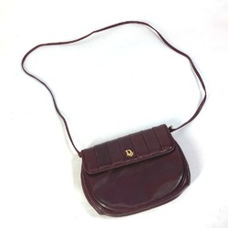 Christian CHRISTIAN DIOR logo Pochette Bag Crossbody Shoulder Bag Bordeaux