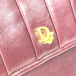 Christian CHRISTIAN DIOR logo Pochette Bag Crossbody Shoulder Bag Bordeaux