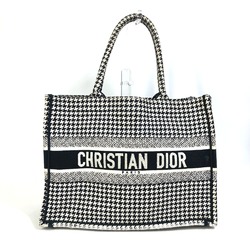 CHRISTIAN DIOR M1296ZTQT_M911 Houndstooth Bag Shoulder Bag Tote Bag Black White