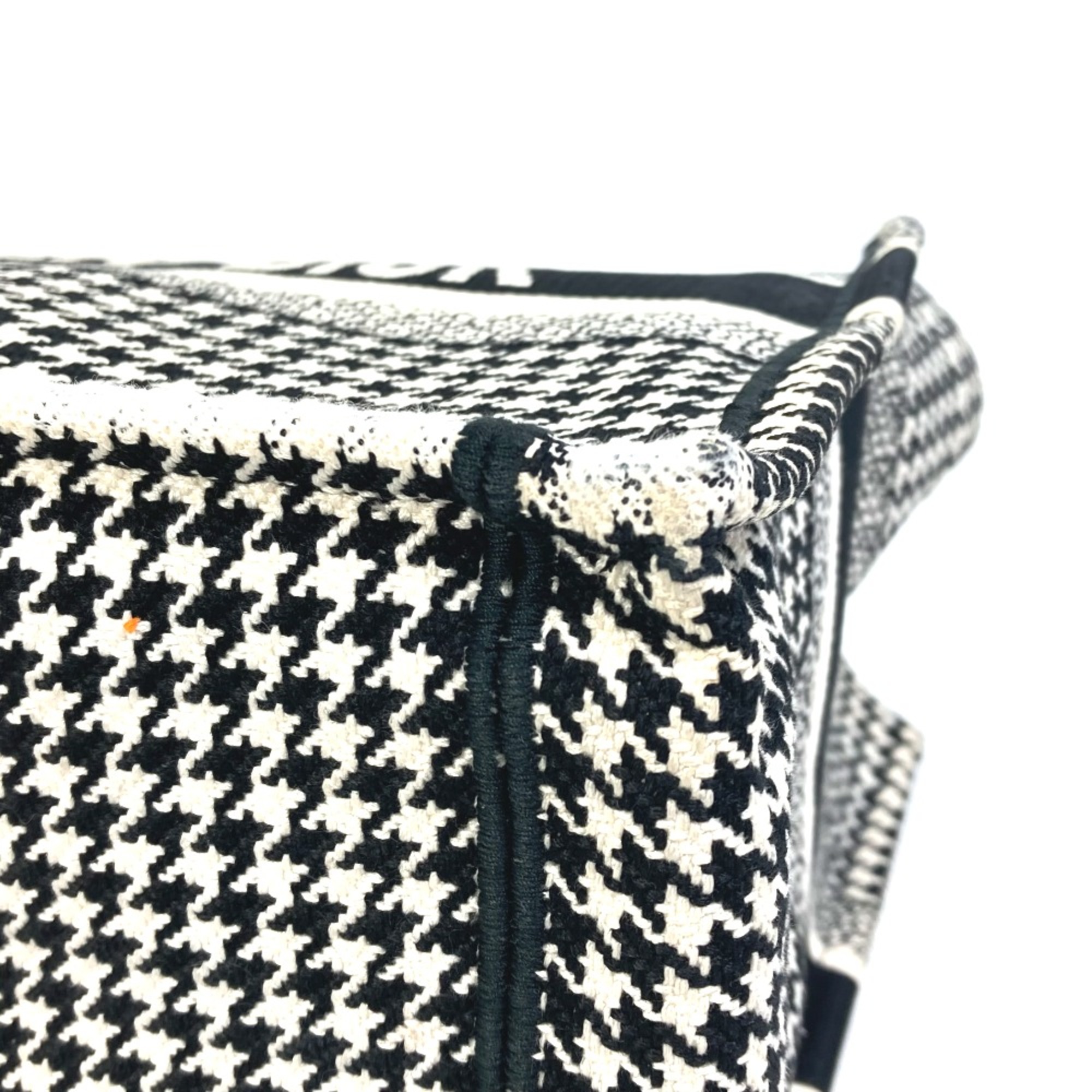 CHRISTIAN DIOR M1296ZTQT_M911 Houndstooth Bag Shoulder Bag Tote Bag Black White