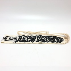 CHRISTIAN DIOR Logo embroidery belt White Black