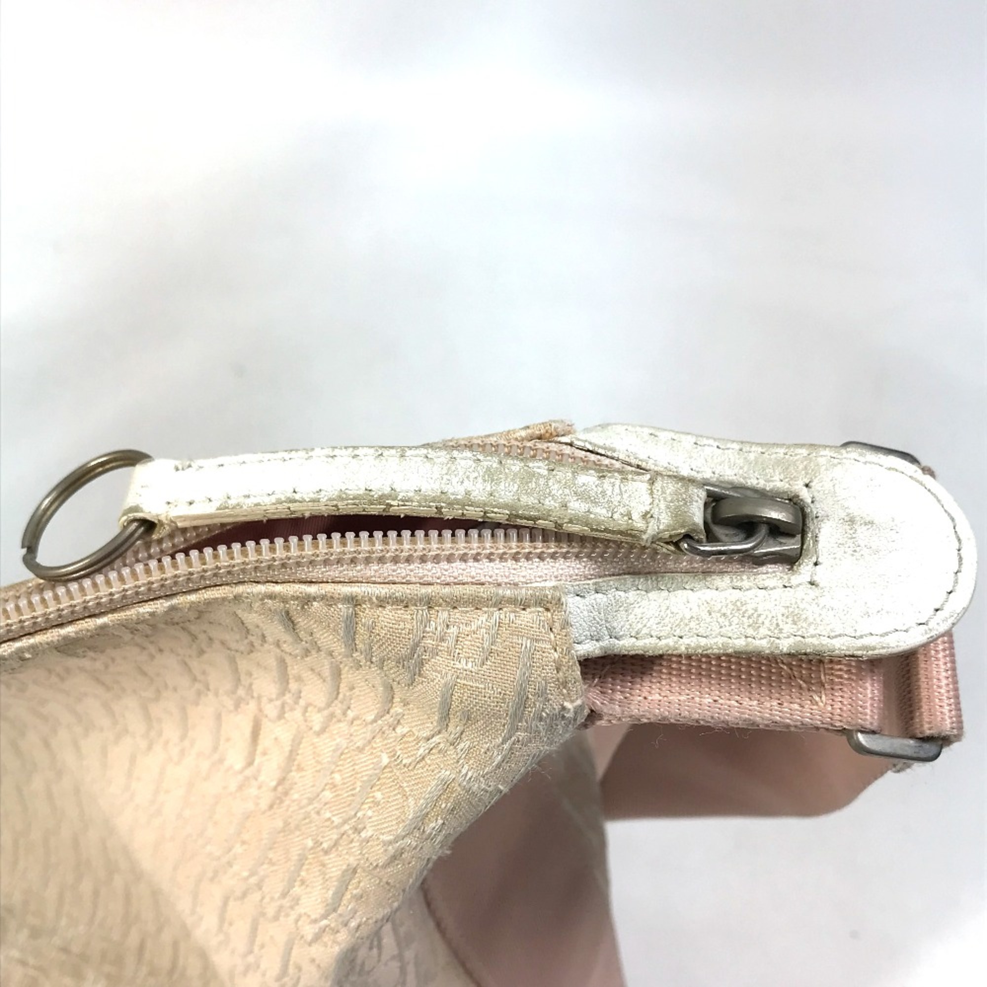 CHRISTIAN DIOR Trotter Bag Crossbody Shoulder Bag Pink x White