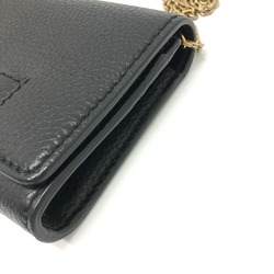 CHRISTIAN DIOR Logo/Crossbody bag chain wallet Shoulder Bag Black GoldHardware