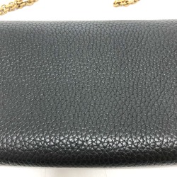 CHRISTIAN DIOR Logo/Crossbody bag chain wallet Shoulder Bag Black GoldHardware