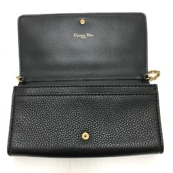 CHRISTIAN DIOR Logo/Crossbody bag chain wallet Shoulder Bag Black GoldHardware