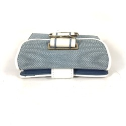 CHRISTIAN DIOR Bicolor logo Compact wallet Folded wallet blue