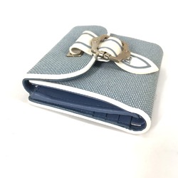 CHRISTIAN DIOR Bicolor logo Compact wallet Folded wallet blue