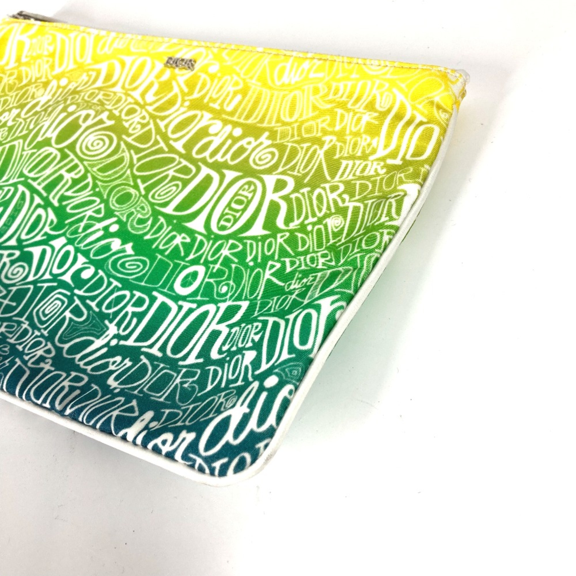 CHRISTIAN DIOR Pouch Clutch bag yellow Green