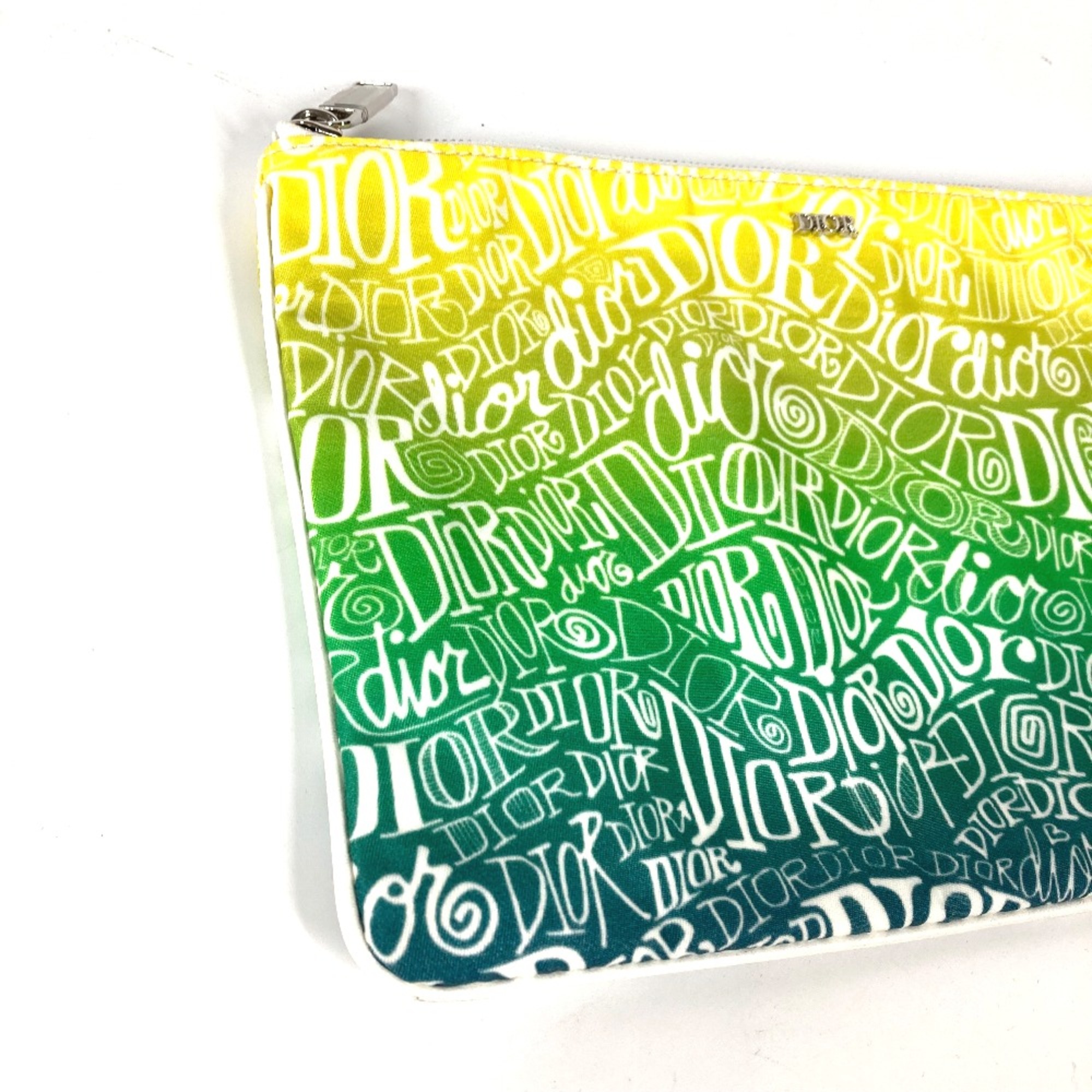 CHRISTIAN DIOR Pouch Clutch bag yellow Green