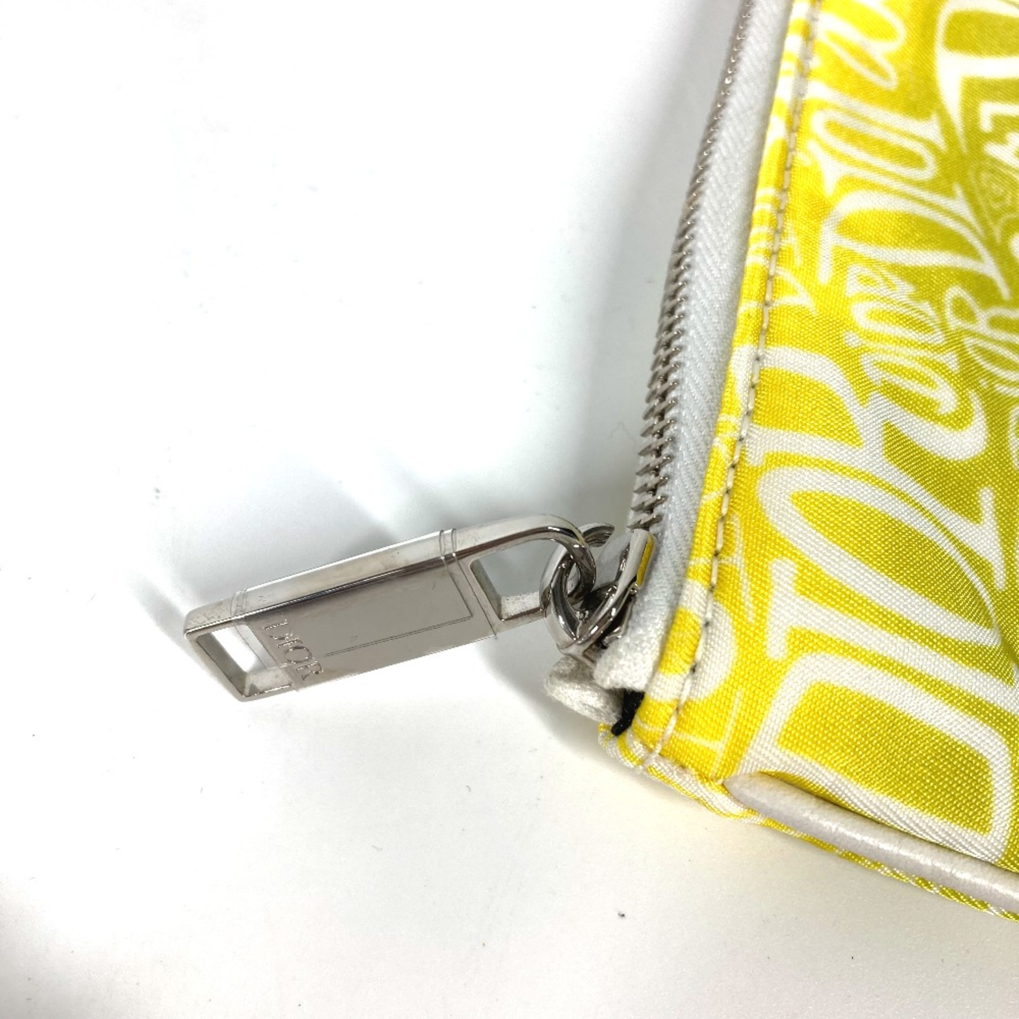 CHRISTIAN DIOR Pouch Clutch bag yellow Green