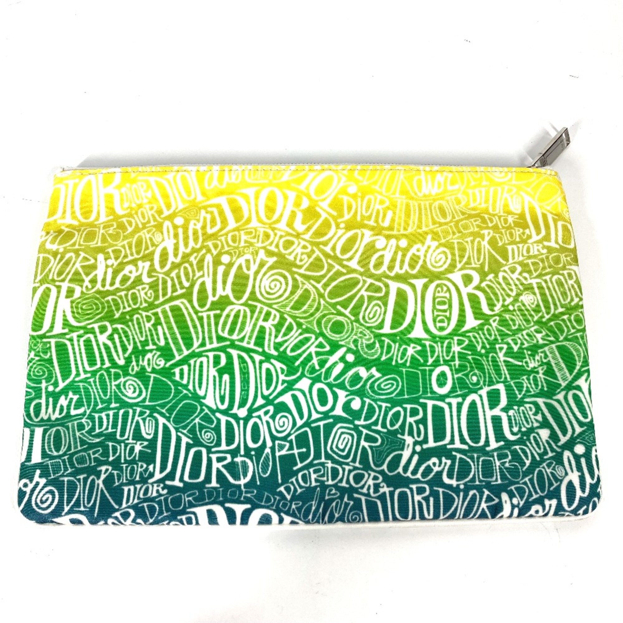 CHRISTIAN DIOR Pouch Clutch bag yellow Green