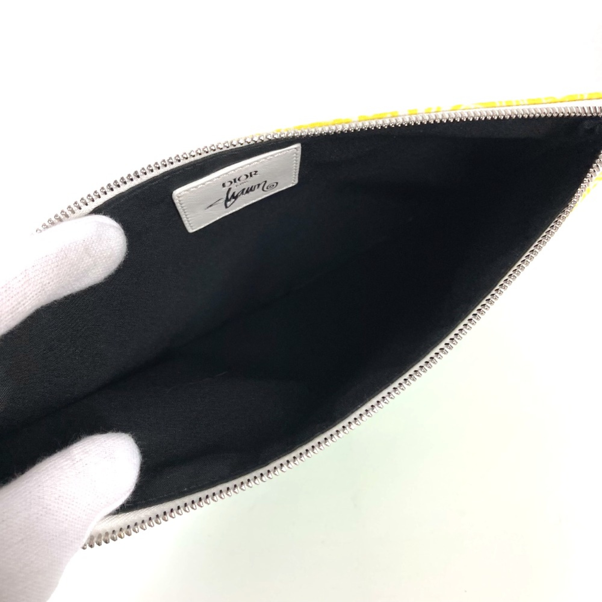 CHRISTIAN DIOR Pouch Clutch bag yellow Green