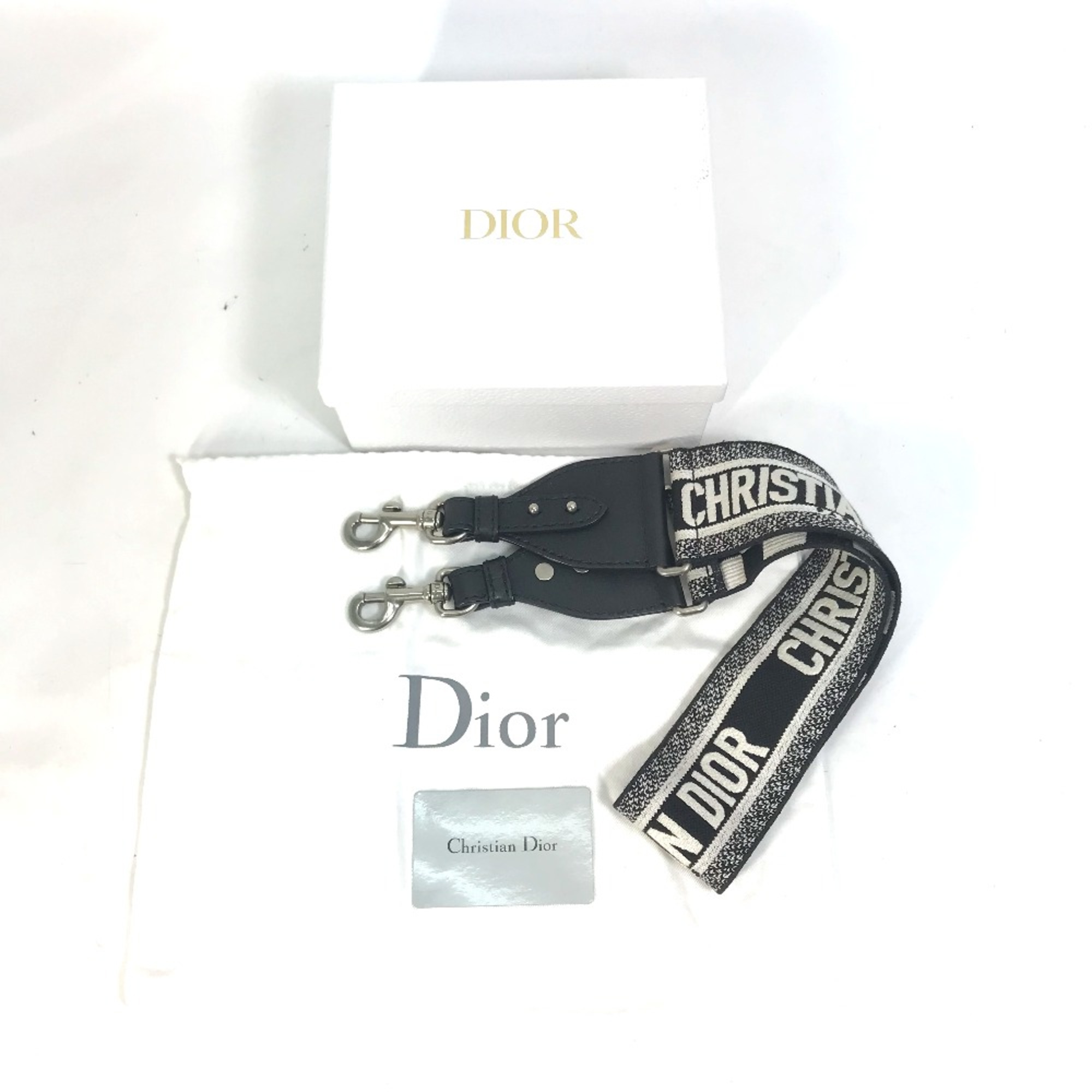 CHRISTIAN DIOR Shoulder strap Black White