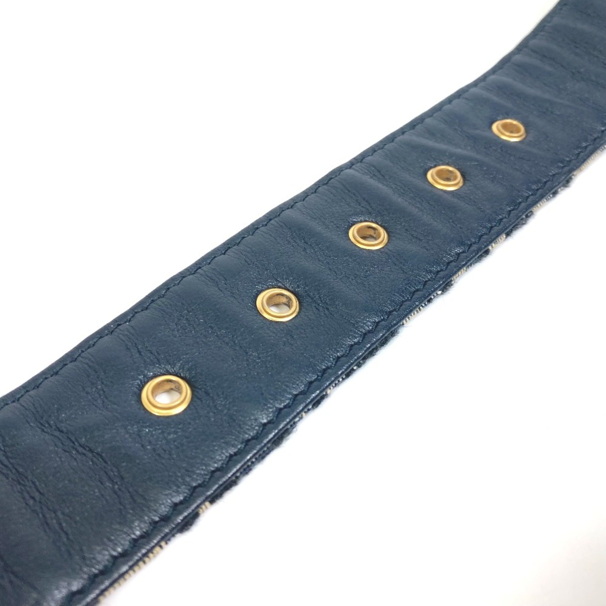 CHRISTIAN DIOR CD buckle belt Navy