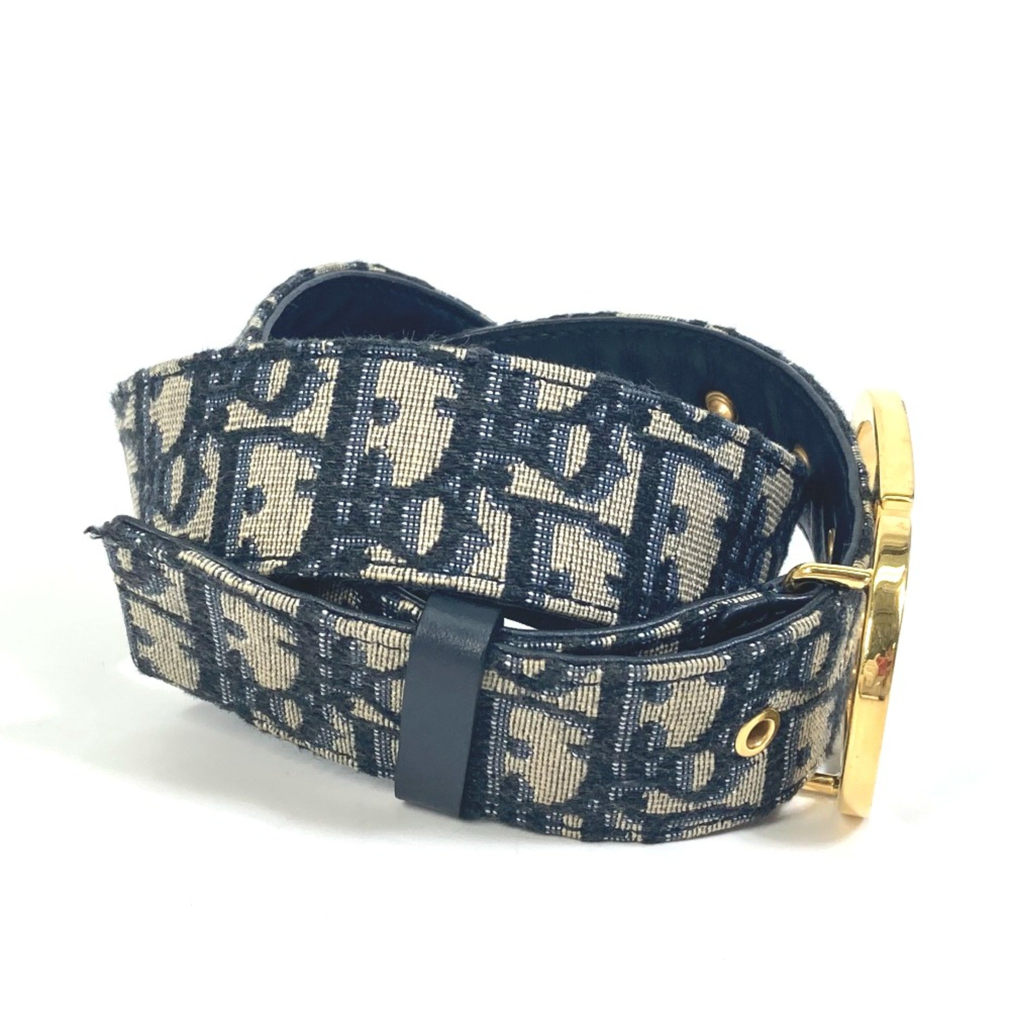 CHRISTIAN DIOR CD buckle belt Navy